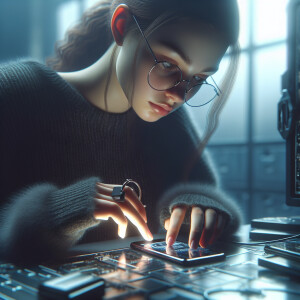 Generate a photorealistic image that captures a cyberpunk vibe,...