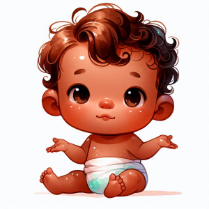 a single picture of a cute baby with curly hair tan skin wearing...