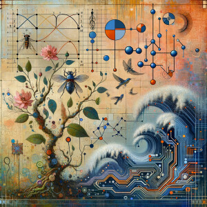 The golden ratio, Minimalist art Circuit, boards, circuitry, diagrams Cellular structures, DNA, circuit boards, colorful wires,  asian and Egyptian  graffiti, lie detector graphs, cardio, printout , branches infinity sign, cave, Art, handprints, distant birds flying, flowering vines, abstract gestural painting, dna