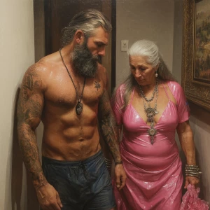 Hyperrealism digital painting ,a new delhi muscular beefy bearde...