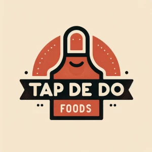 Design a logo featuring a dark red apron with the brand name "Ta...