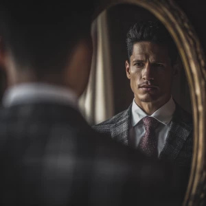 Create an image of an Hispanic nice looking well dressed male lo...