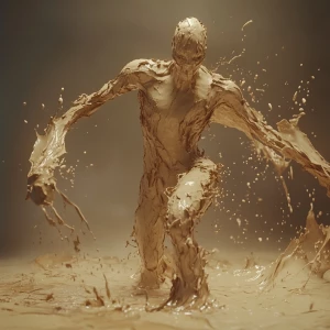 A hyper-realistic cinematic animation of a humanoid figure made...