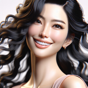 The most Beautiful Woman Smiling with beautiful dimples on her b...