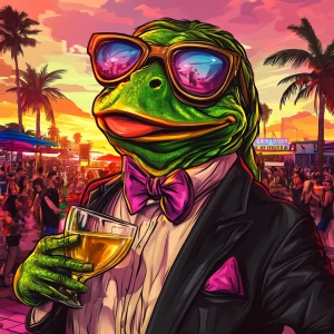 MEME PEPE in GTA art style — In a party with lots of fun — in th...