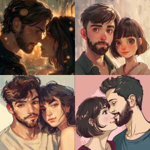 Create an image in the style of chewing gum 'Love is...'. The pi...