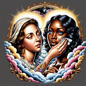 Ensure that the image distinctly represents both Jesus Christ an...
