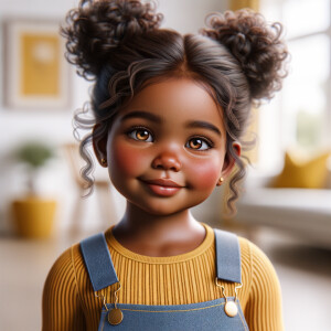 Create a photorealistic image of a young African-American toddle...