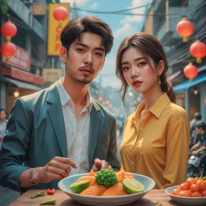Một cô gái ngồi thưởng thức tách trà nóng tại một quán trà ven đ...
