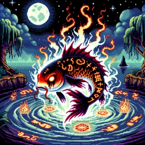 **Prompt for a Demonic Koi Fish:**

"Create a dark and mystical...