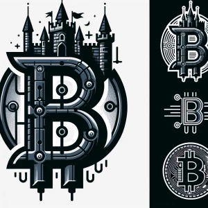 Design a logo for a brand named "Black Castle" that incorporates...