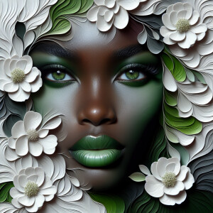 Create a sophisticated image with a mix of white, various shades...