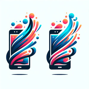 Create a realistic logo with the text "MOBI TIME" and a picture...