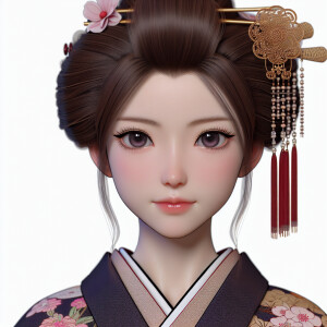 Beautiful girl in kimono