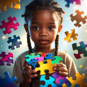 "Illustrate a young  African American child  with braided hair g...