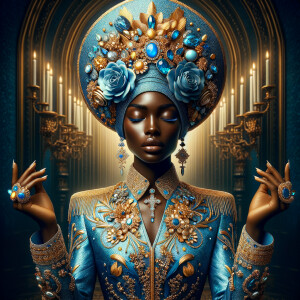 Create an illustration that embodies spirituality and a deep con...