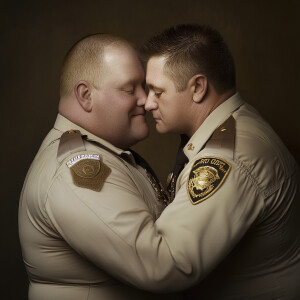 Lifesize digital photography portrait of a best romantic buddies...