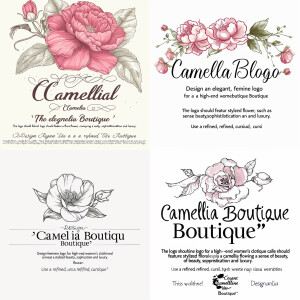 Draw a logo for the women's dress store «Camelia Boutique»