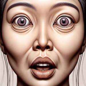 "Hyperdetailed photorealistic image of extremely shocking face o...