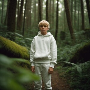 12 yrs old white boy wearing white sleeve sweatshirt and white s...