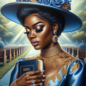 Render an airbrush oil painting of an African American woman wit...