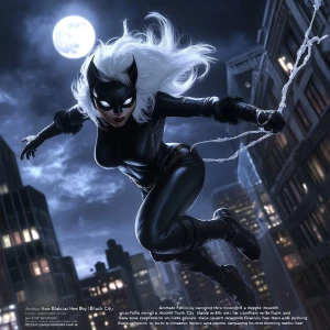 “Animate Felicia Hardy (Black Cat) gracefully swinging through a...