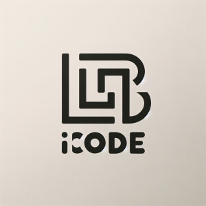 создай минималистичный логотип с надписью «iCode» в стилистике a...