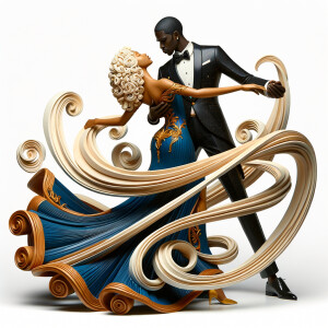 3d wood and porcelain sculpture of an Afrocentric woman with a m...