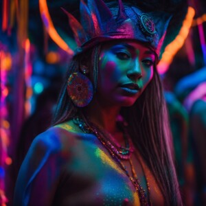 Princess of the neon-nudist tribe of women, they wear no clothin...