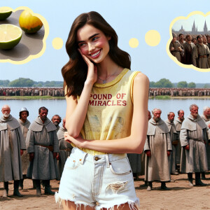 create a film snapshot from 1972 of dozens of dour men standing...