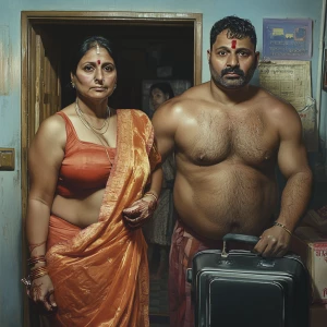 Photorealism,realism.a 54-year-old Gujarati aunty who works as a...