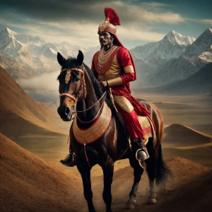 Design an image of "Mugala: The Unsung Hero of the Indian Silk R...