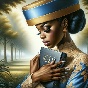 Render an airbrush oil painting of an African American woman wit...