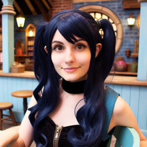 Wendy Marvell from “Fairy Tail” as a young adult, hot, dark blue...