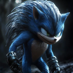 Sonic  in the style of Yautja's (Hunter Predator),ultra-detailed...