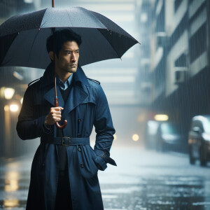 A man with umbrella