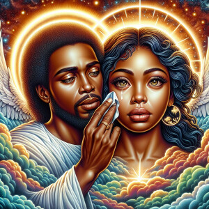 Ensure that the image distinctly represents both Jesus Christ an...