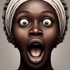 "Hyperdetailed photorealistic image of extremely shocking face o...