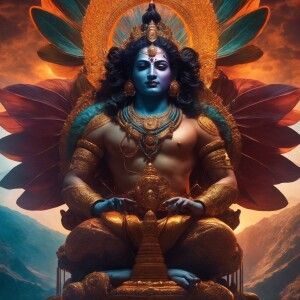 give me image of shri rama using brahmastra on ravana using spac...