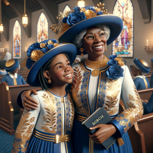 Adjust the 3-D realistic image to depict the African-American gr...