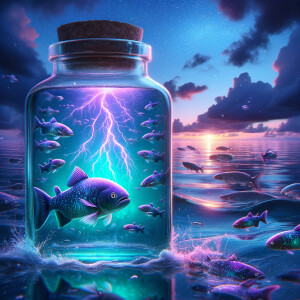 Realistic
Ocean
Purple neon green piranha
Sad lightning in a bo...
