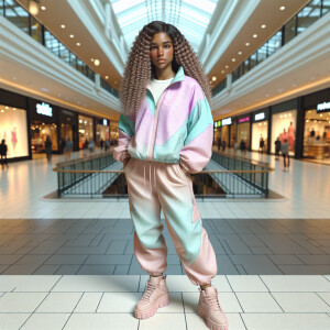 Generate an 3-D realistic image featuring a light skin African-A...