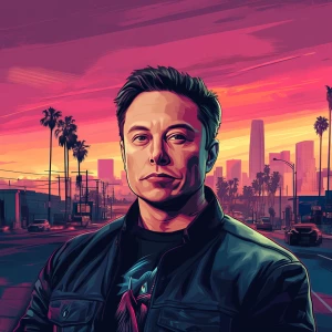 Elon Musk..pump.fun, in GTA San Andreas and carton style