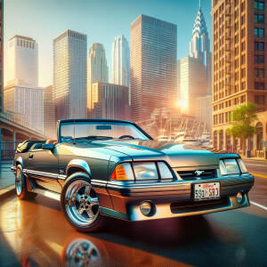 Create an image of a 1992 mustang 5.0 convertible in pristine co...