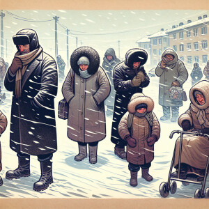 Draw the poor Russian people who are suffering from their politi...