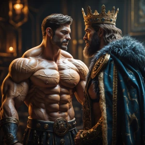 The muscular prince was bulging and he was showing off the goods...