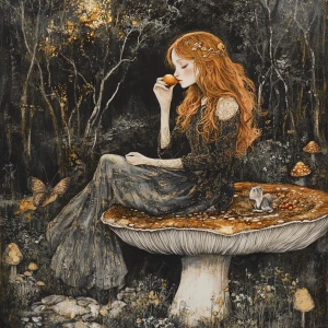 Create an image of a breathtakingly beautiful woman with flowing...