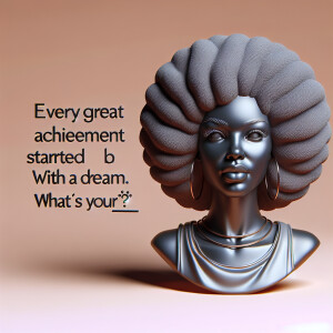 Create a high-resolution 3D image of a beautiful African America...