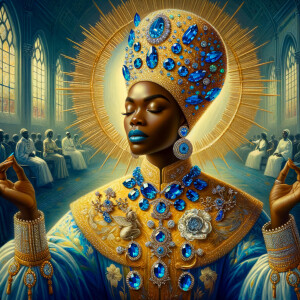 Create an illustration that embodies spirituality and a deep con...