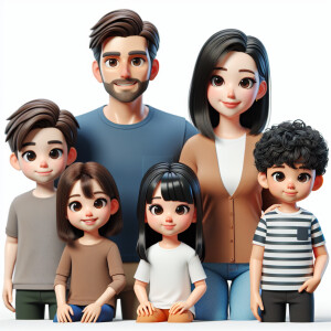 Family with white background